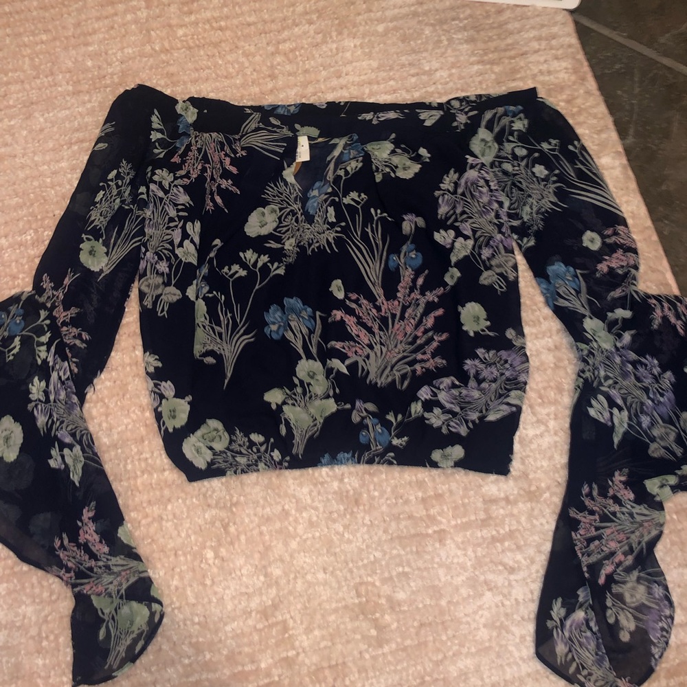 Essue strapless flowery crop top size M